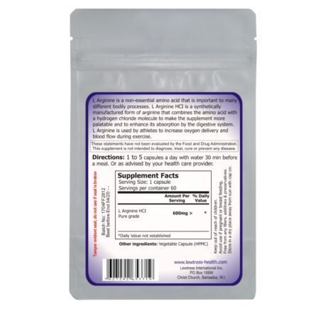 L-Arginine HCl 600mg - Image 2