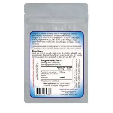 Lewtress Tongkat Ali capsules 200:1 Super Concentrate - Image 2